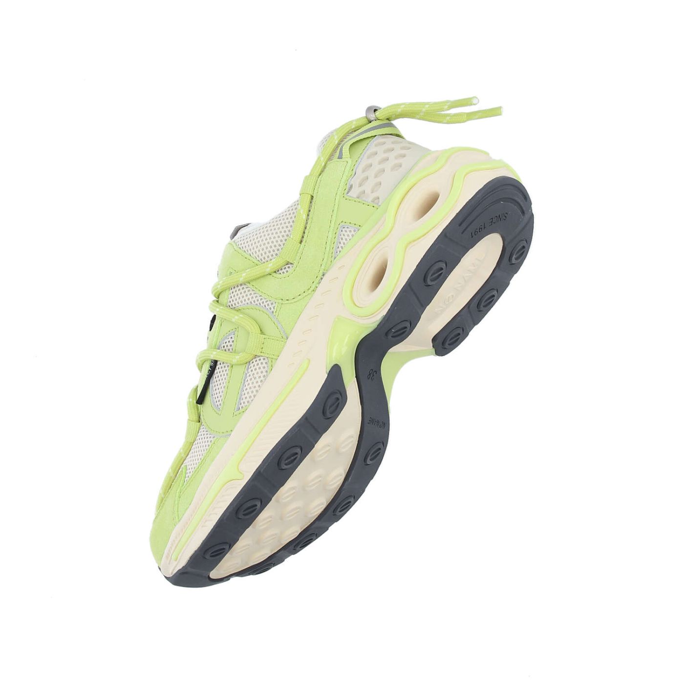 WILLO RUNNER W - MESH/SUEDE - BLANC CASSE/VERT